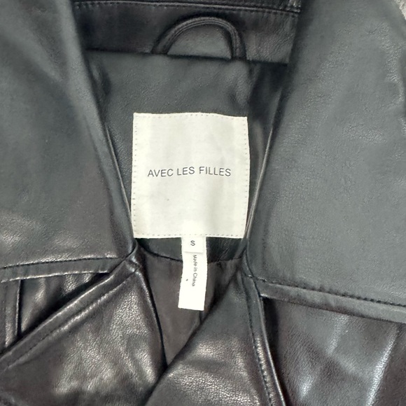 Avec les Filles Women's Black Leather Jacket - Picture 5 of 9